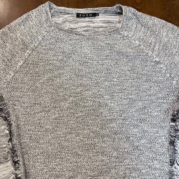 ZOZO Knit Sweater Top Women's Size XL‎ Gray High Low Hem Relaxed Lightweight - Picture 8 of 8